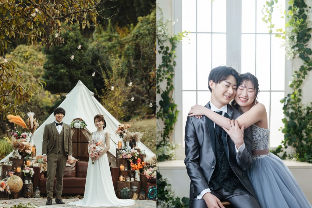 【大満足】洋装2着！グランピング＋ハウススタジオプラン | フォトウェディング・前撮り・結婚写真