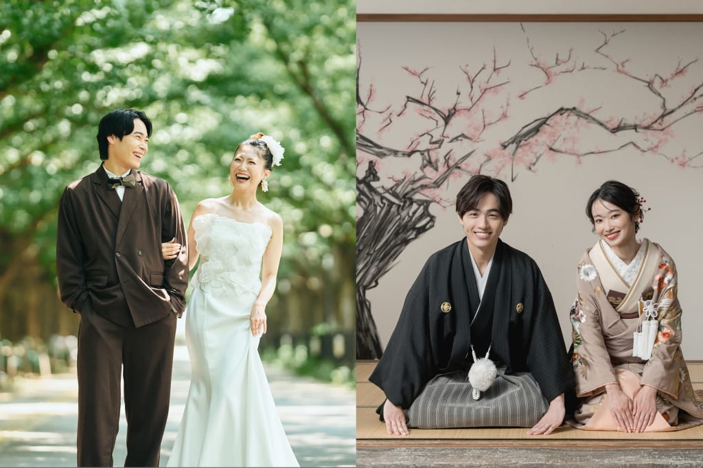 外苑前並木ロケーション+屋内庭園スタジオ【300カット】プラン | スタジオSOLA 札幌店 | フォトウェディング・前撮り・結婚写真