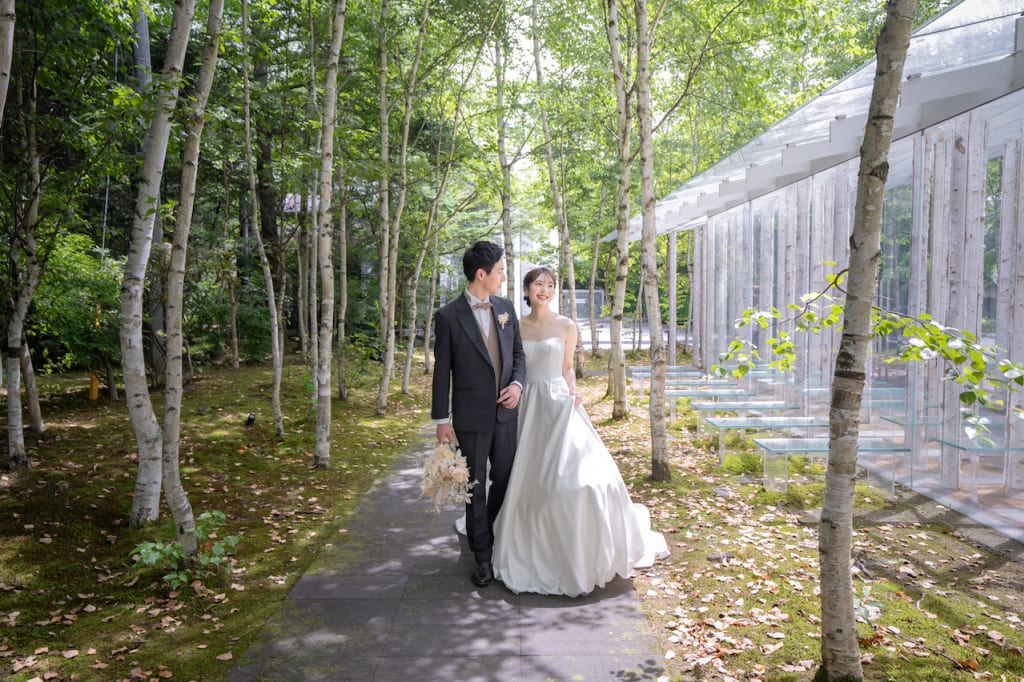 軽井沢・風通る白樺と苔のチャペル　ロケーションプラン | フォトウェディング・前撮り・結婚写真