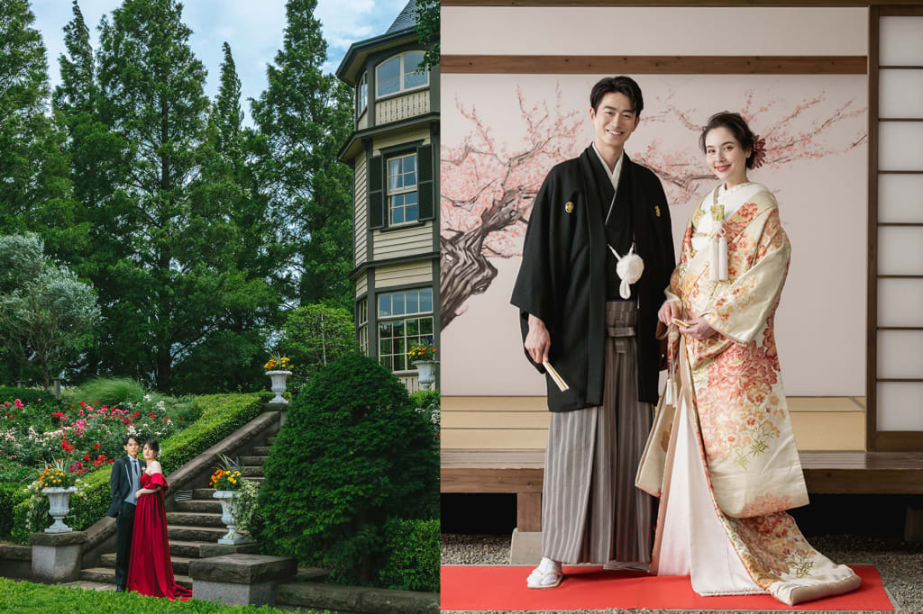 山手周辺公園ロケーション＋屋内庭園スタジオプラン | スタジオAQUA 横浜みなとみらい店 | フォトウェディング・前撮り・結婚写真