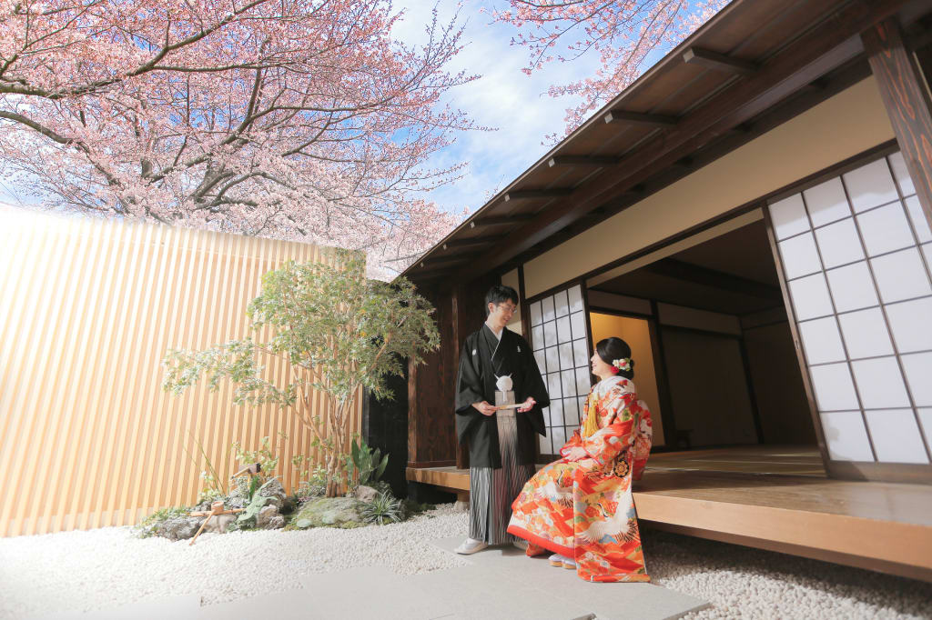 屋内庭園スタジオプラン デコルテフォトグラフィー 前撮り フォトウェディング