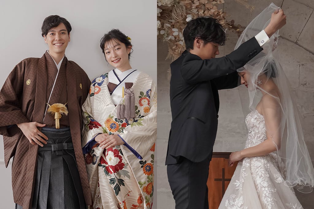 デラックスプラン 和装 洋装前撮り各1着 オンライン結婚式 プラン デコルテフォトグラフィー 前撮り フォトウェディング