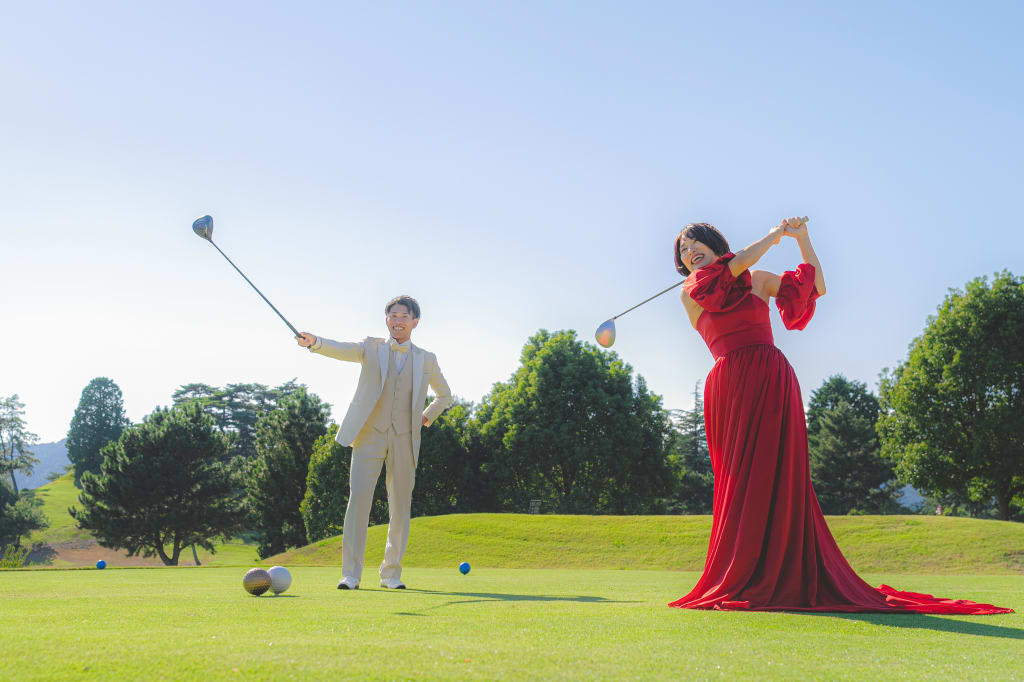 GOLFウェディングロケーションプラン | スタジオAQUA 富士店 | フォトウェディング・前撮り・結婚写真