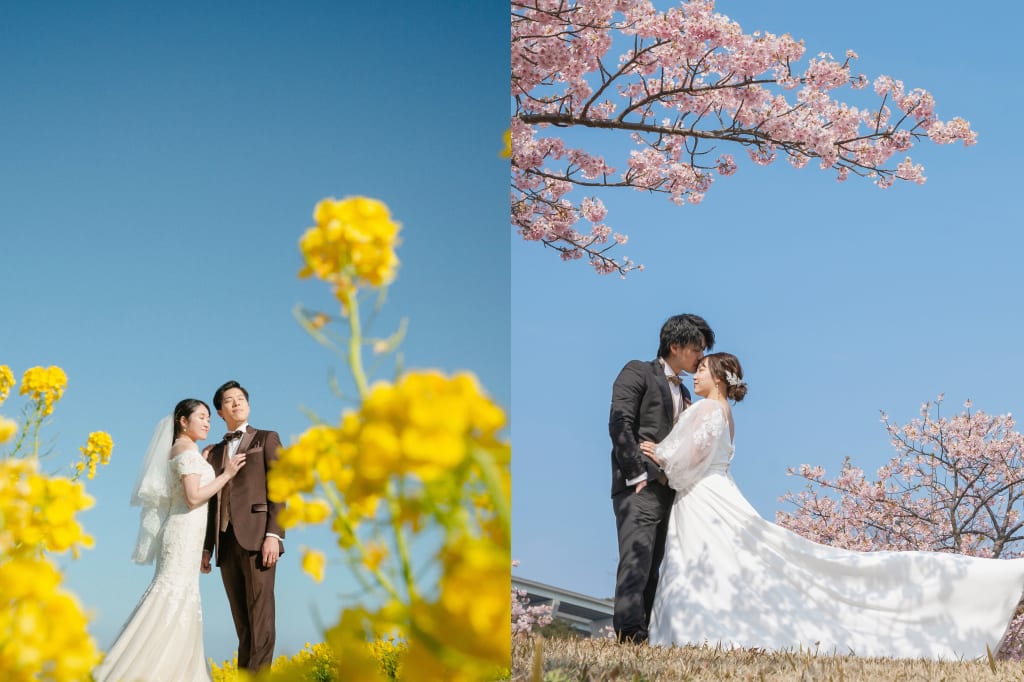 淡路島 河津桜【2箇所】洋装ロケーションプラン | フォトウェディング・前撮り・結婚写真