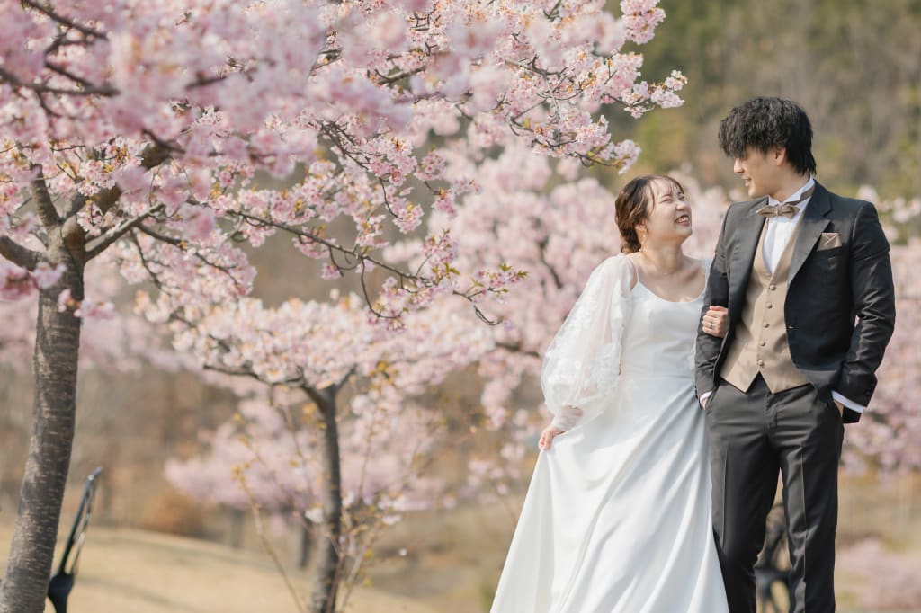 淡路島 河津桜洋装ロケーションプラン | フォトウェディング・前撮り・結婚写真