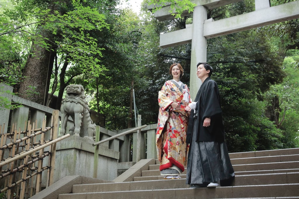 渋谷氷川神社ロケーションプラン デコルテフォトグラフィー 前撮り フォトウェディング