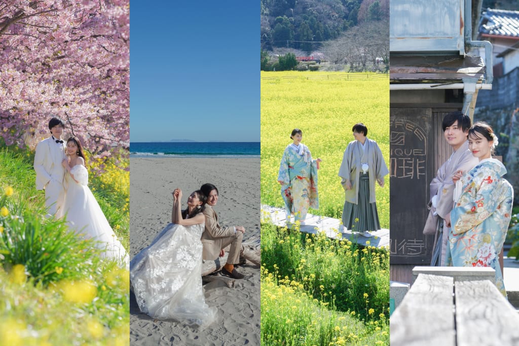 伊豆 河津桜【おまかせ3箇所以上】和装＆洋装満喫ロケーションプラン | フォトウェディング・前撮り・結婚写真