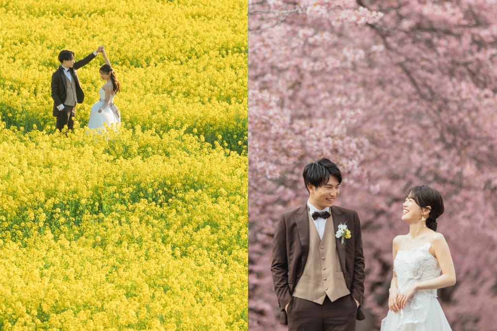 伊豆  河津桜【選べる2箇所】 洋装ロケーションプラン | フォトウェディング・前撮り・結婚写真