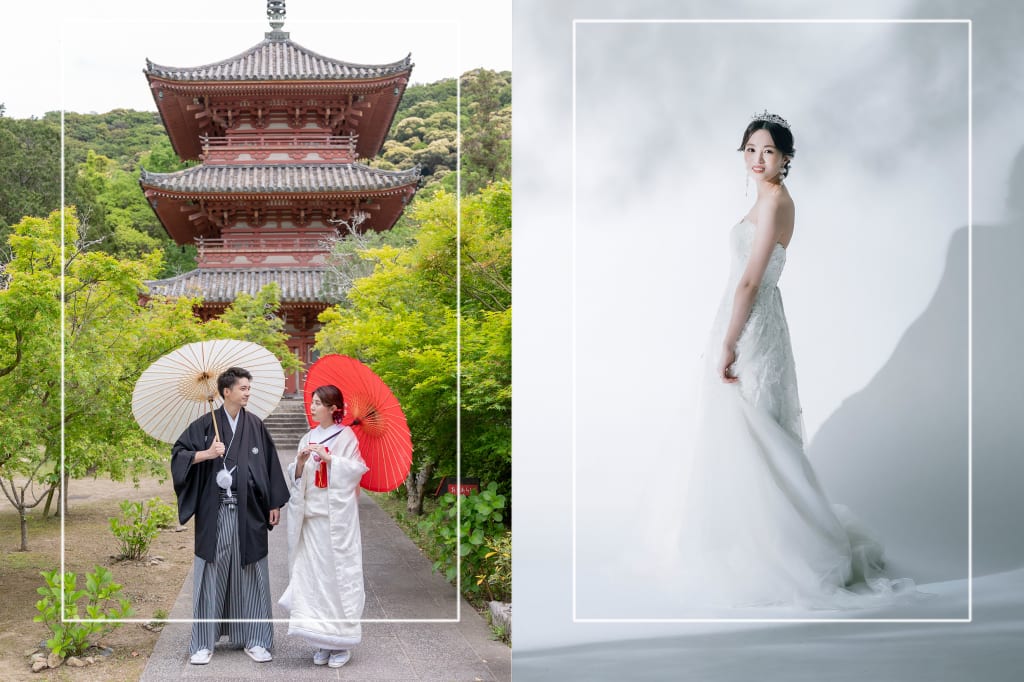 太山寺ロケーション＋洋装PLUSスタジオ（350カット）プラン | フォトウェディング・前撮り・結婚写真
