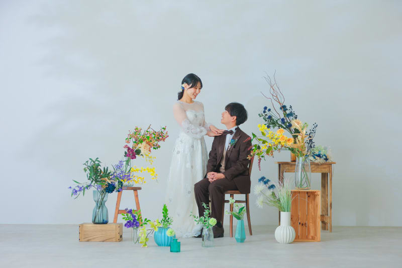 色とりどりの花たち。 ふたりらしさを詰め込んで photo by 谷澤 明美