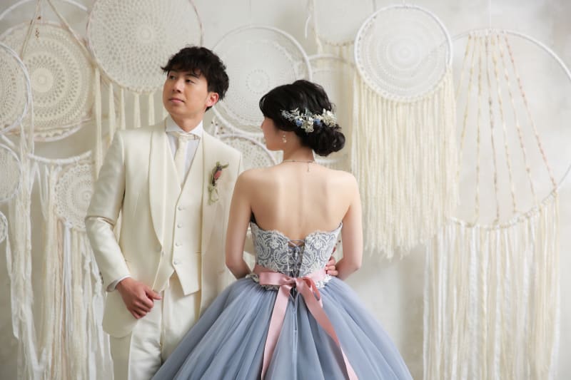 ANNAN WEDDINGミモレ丈ドレス A1358T - ドレス