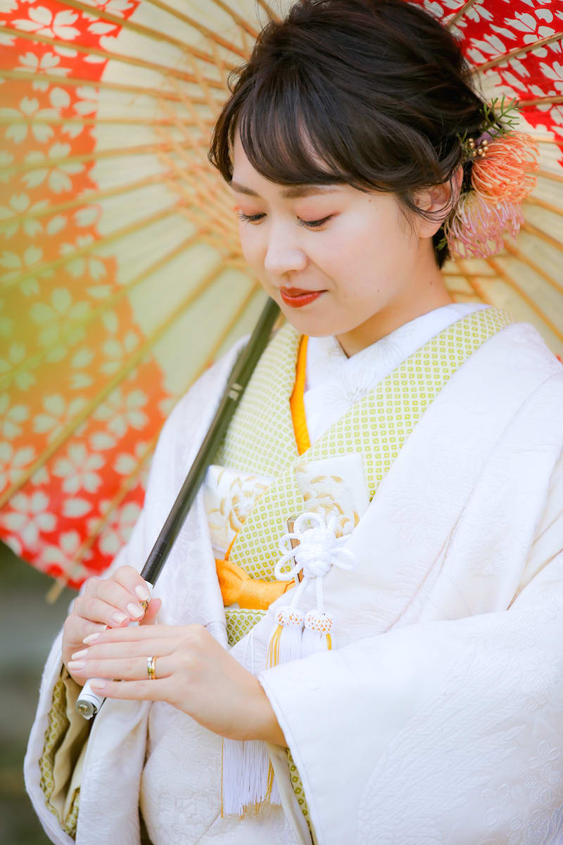ショートヘアのアップ風アレンジ スタジオan 福岡 前撮り フォトウェディング