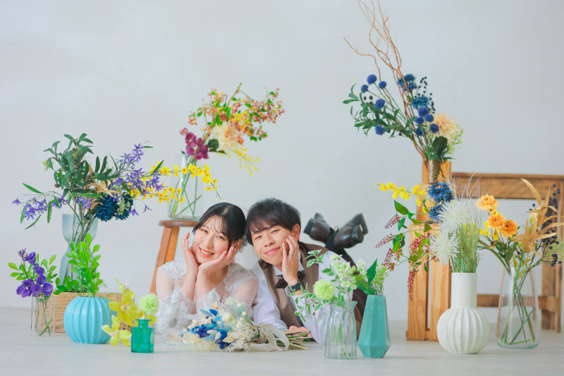 色とりどりの花たち。 ふたりらしさを詰め込んで photo by 谷澤 明美
