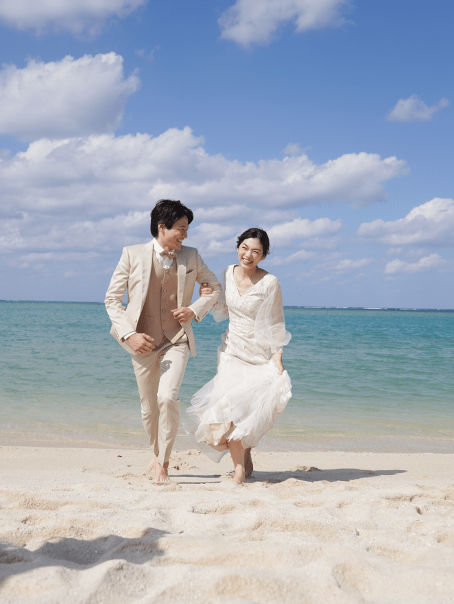 ビーチ＋中城城跡プラン | スタジオSUNS | フォトウェディング・前撮り・結婚写真