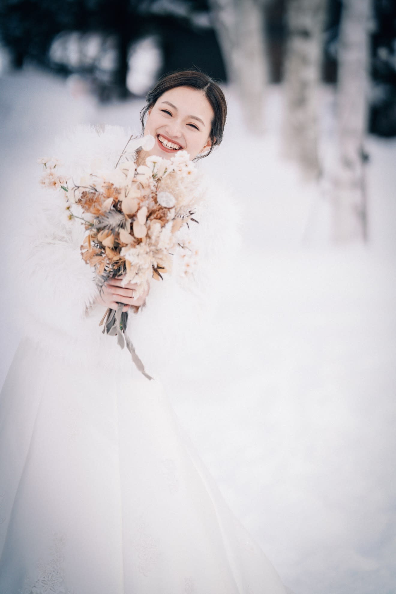 (冬季限定)動物スノーロケーションプラン | スタジオSOLA 美瑛店 | フォトウェディング・前撮り・結婚写真