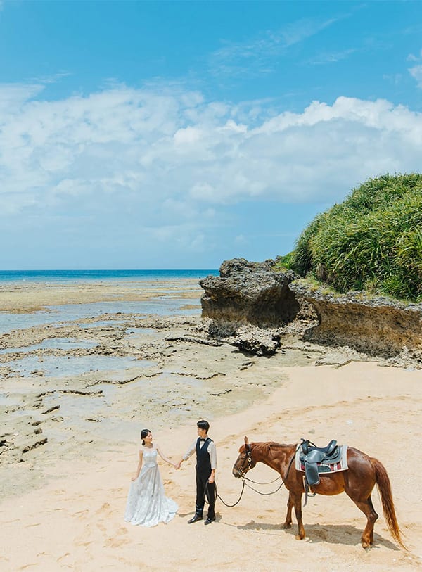 ビーチ＋乗馬プランプラン | スタジオSUNS | フォトウェディング・前撮り・結婚写真