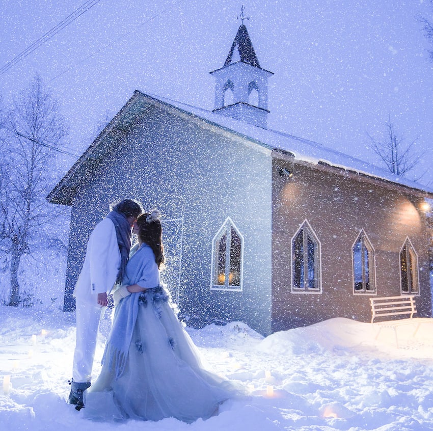 (冬季限定)チャペル&ガーデンプラン | スタジオSOLA 美瑛店 | フォトウェディング・前撮り・結婚写真