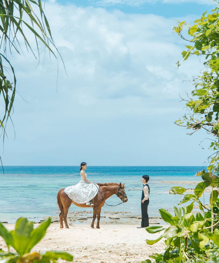ビーチ＋乗馬プランプラン | スタジオSUNS | フォトウェディング・前撮り・結婚写真