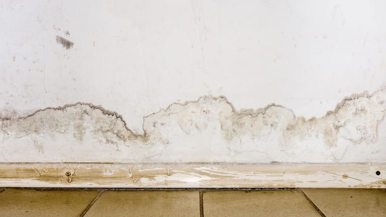 baseboard water stains can indicate a slab leak