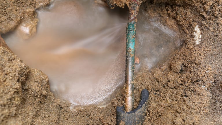 Green copper pipes can be a sign of leaking plumbing
