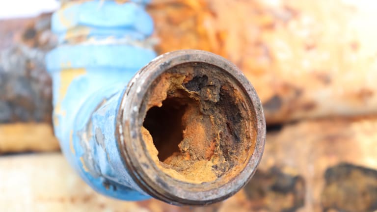 rust build up in galvanized pipes will reduce flow.