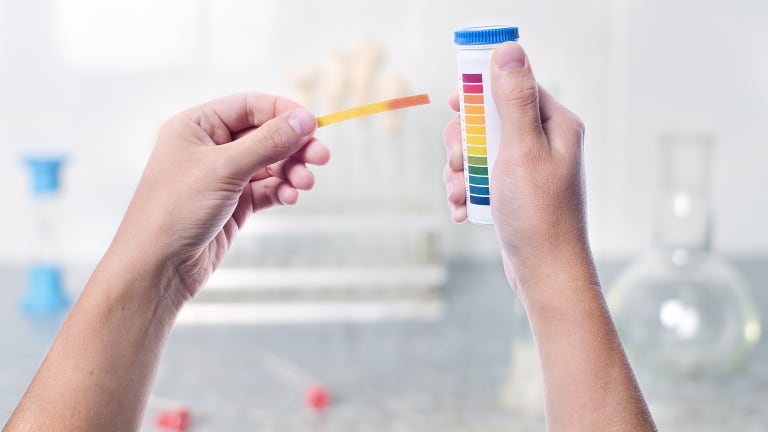 pH test kits are available at most home improvement stores