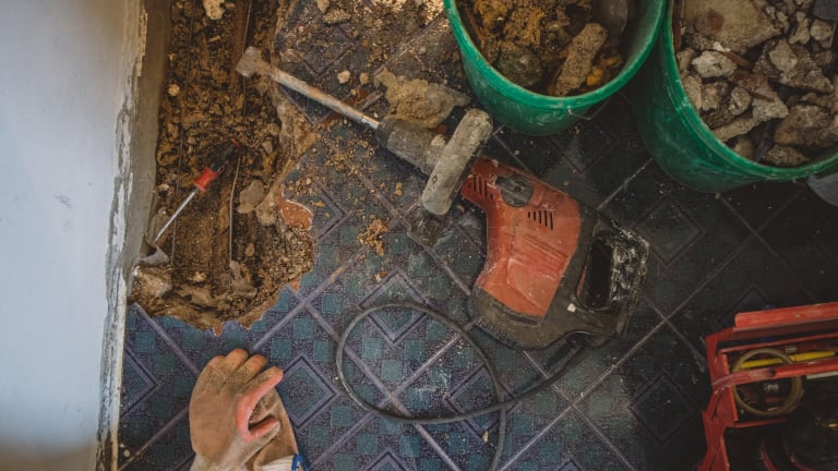 Pipe leak in a slab foundation