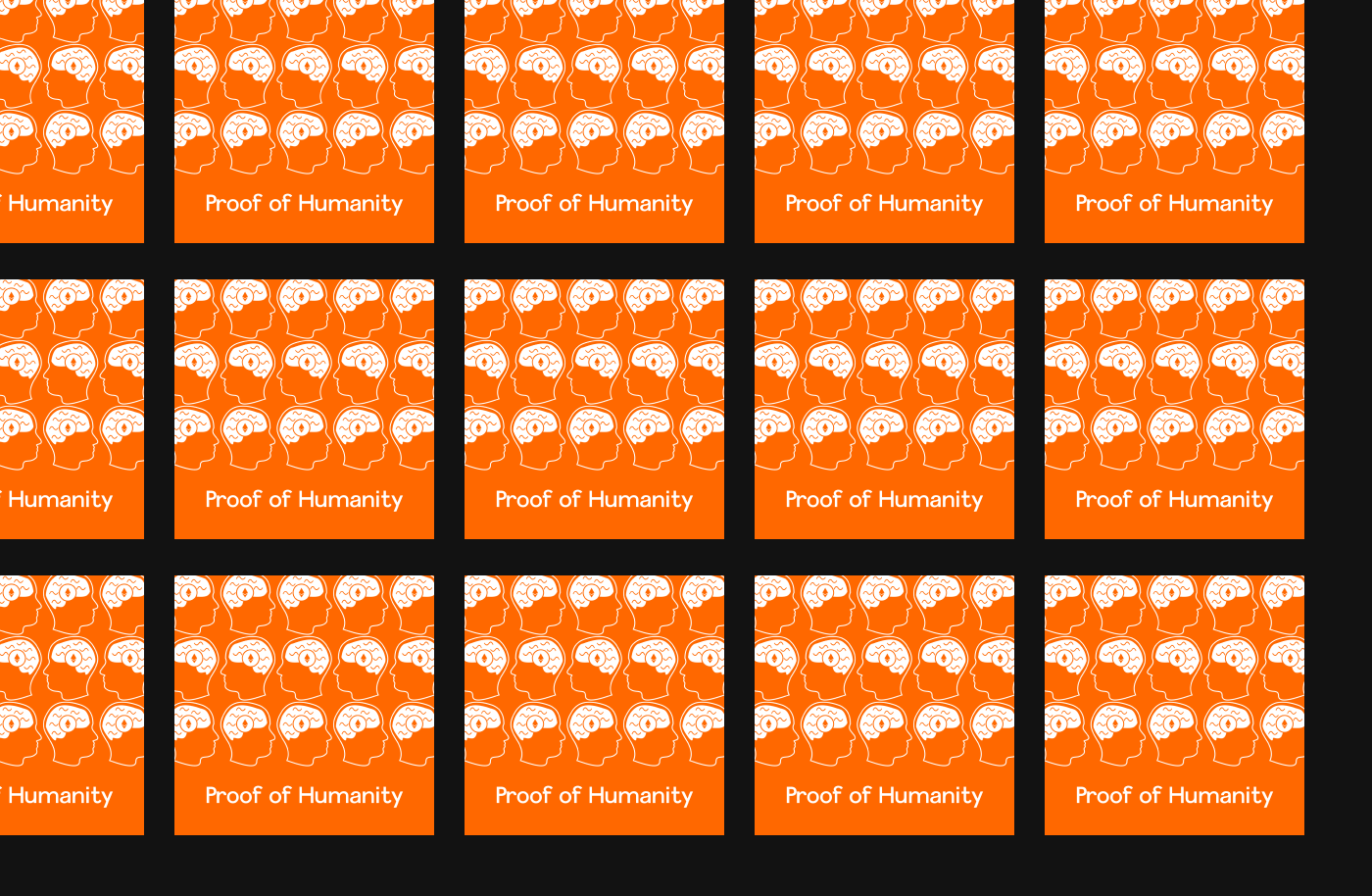 Proof of humanity Art Deco-inspired graphics for social media