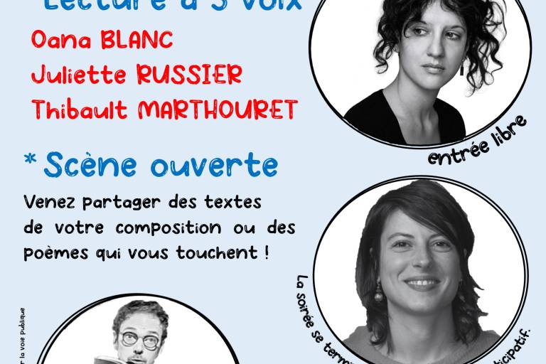 La poésie à venir : lecture à 3 voix et scène ouverte image1