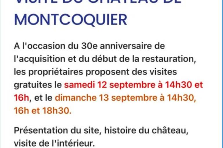 Visite du Château de Montcoquier, 30e anniversaire image1