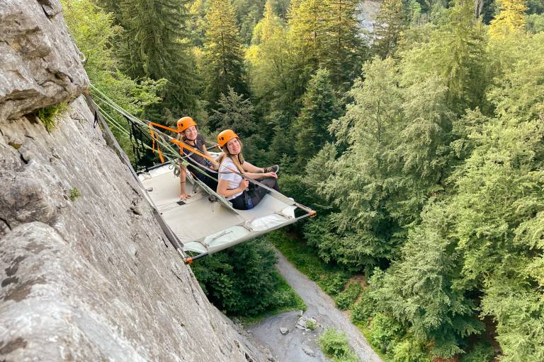 Hanging bivouac with guide - Sleeping on a cliff on a portaledge image1