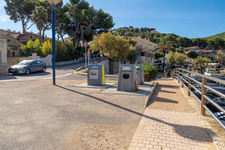 Sorting bins at La Madrague port image1