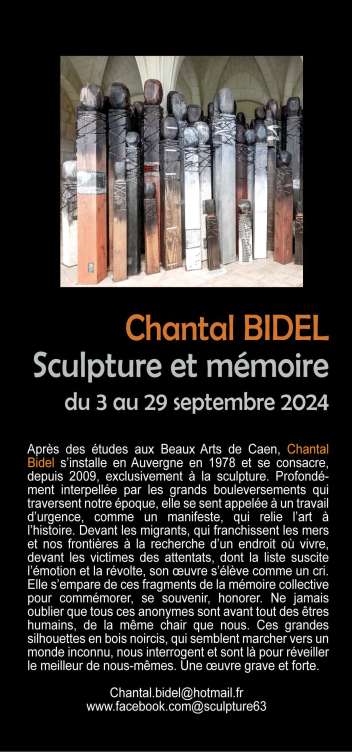 image Exposition Chantelle Les Arts : Chantal Bidel, Sculpture et Mémoire + services/events/23175/22380970