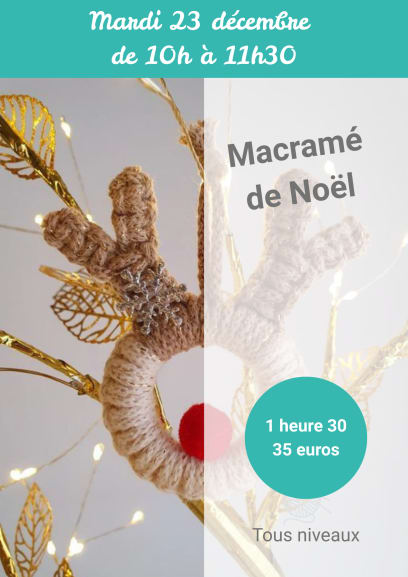 Atelier Ornements de Noël en macramé du 23 décembre