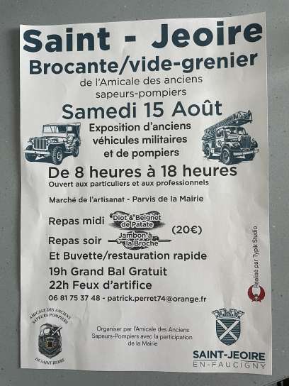 Flea market / Car boot sale on 15 August in Saint-Jeoire