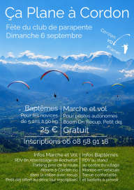 Ça plane à Cordon - Fête du club de parapente