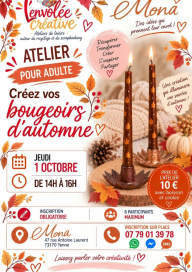 Atelier création bougeoir d'automne chez Mona