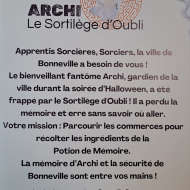 Jeu de piste des commerçants - Archi, le Sortilège d'oubli