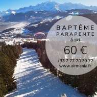 Cordon paragliding and ski baptism