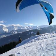 Paragliding on skis