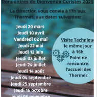 Rencontres de bienvenue Curistes 2025