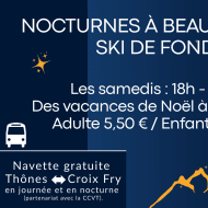 Ski nordique en nocturne sur le plateau de Beauregard