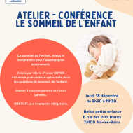 Atelier - Conférence Le sommeil de l'enfant