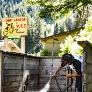 Zone de lavage vélo