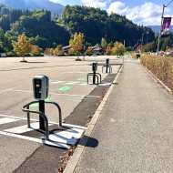 Electric car charging stations - Grand Massif Express parking lot