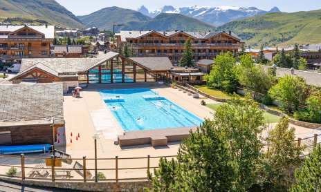 Heated outdoor swimming pool