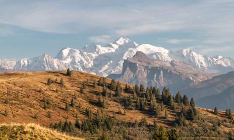 Vue sur le Mont Blanc à moto