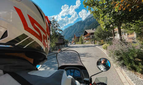 The Grandes Alpes® Route and Châtel from Samoëns
