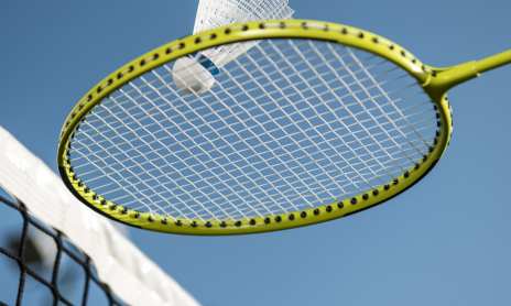 Badminton in the indoor arena