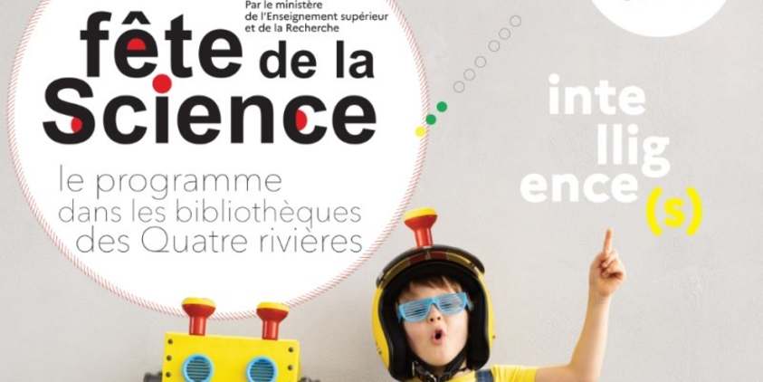 Affiche de la Fête de la Science organisée par la Communauté de Commune des Quatre Rivières